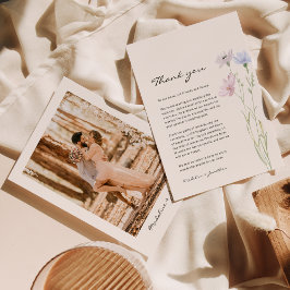 Enkel Chic WildblomBeige Bröllop Tack Kort