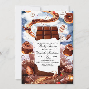 Enkel choklad med babyskor inbjudningar