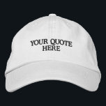 Enkel citattecken för Anpassningsbar Broderad Keps<br><div class="desc">Enkel Anpassningsbar Offert för Basklocket. Lägg till din favorit eller slogan för en anpassningsbar hatt.</div>