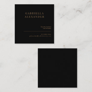 Enkel Classy Black & Guld Square Fyrkantigt Visitkort