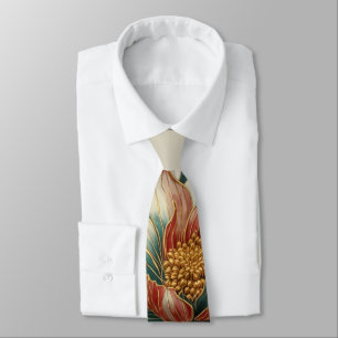 Enkel Cloisonne-blomma formell halsduk Slips