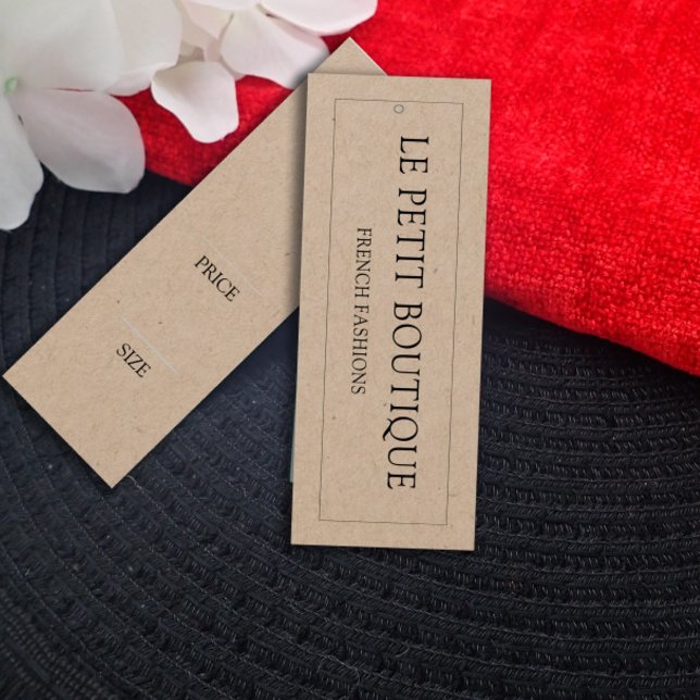 Enkel Clothing Boutique Kraft Swing Pris Märkre Litet Visitkort (Skapare uppladdad)