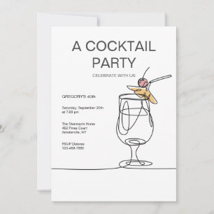 Enkel Cocktail Inbjudan