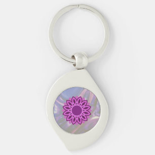 ENKEL COLORFULL MODERN GIFT DAUGHTER SISTER MAMMA  SWIRL SILVERFÄRGAD NYCKELRING