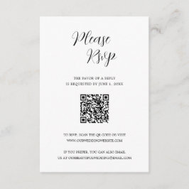 Enkel Contemporary Modern QR-kod Bröllop OSA Kort