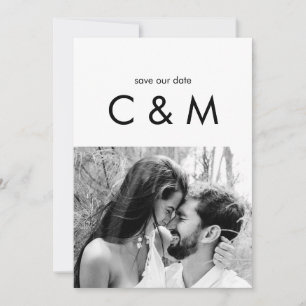 Enkel Contemporary, par foto B/W-Spara vårt datum Spara Datumet