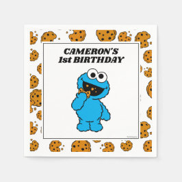 Enkel Cookie Monster 1-års födelsedag Pappersservett