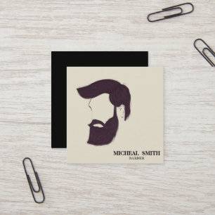 Enkel Coola Retro-Vintage Barber Monogram-sax Fyrkantigt Visitkort