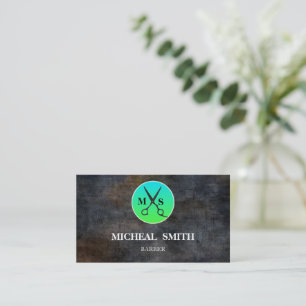 Enkel Coola Retro-Vintage Barber Monogram-sax Visitkort