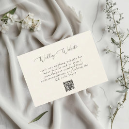 Enkel Cream Bröllop QR-kodwebbplats OSA Kort