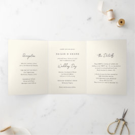 Enkel Cream Modern Bröllop