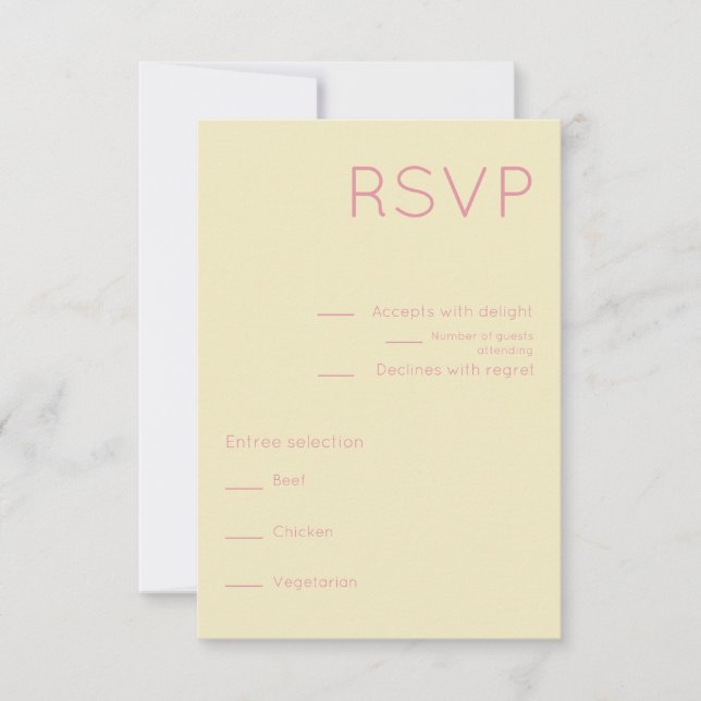 Enkel Cream & Rosa Mid Century Modern Bröllop OSA Kort (Framsida)