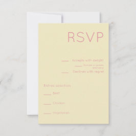 Enkel Cream & Rosa Mid Century Modern Bröllop OSA Kort