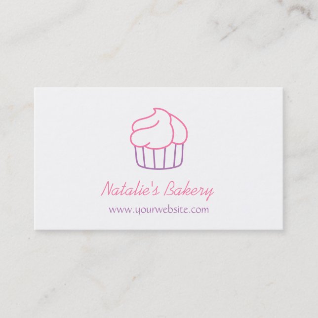 Enkel Cupcake Doodle Artisan Bageri Visitkort (Framsida)
