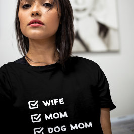Enkel cute Checkbox-fru, Mamma, svart Hund, svart T Shirt