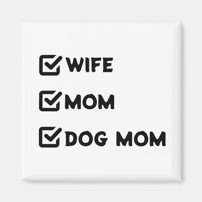 Enkel cute Checkbox Maka Mamma Hund mamma Magnet (Framsidan)