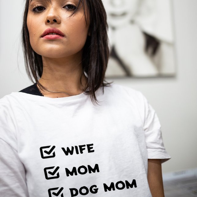 Enkel cute Checkbox Maka Mamma Hund mamma T Shirt (Skapare uppladdad)