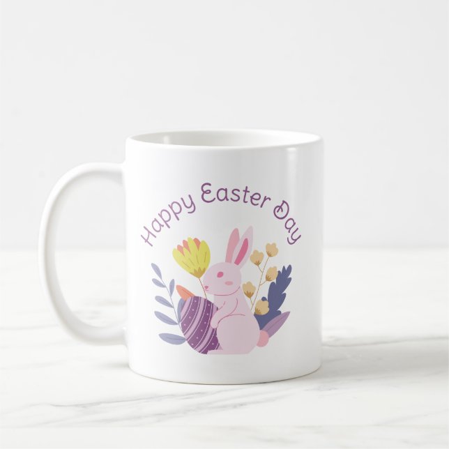 Enkel Cute Cheerful Charming Påsk Soft Pastel Kaffemugg (Vänster)