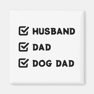 Enkel cute-kryssruta Make, Pappa, Hund Magnet