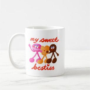 Enkel cute-lek med tre kandiser färgstark kaffemugg