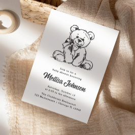 Enkel cute-Nalle | Inbjudan till babyvisningsprogr
