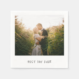 Enkel cute Photo Modern Bröllop Pappersservett