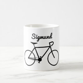Enkel cykelSilhouette + Personlignamn Kaffemugg