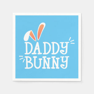 Enkel Daddy Bunny Påsk Typografi Pappersservett
