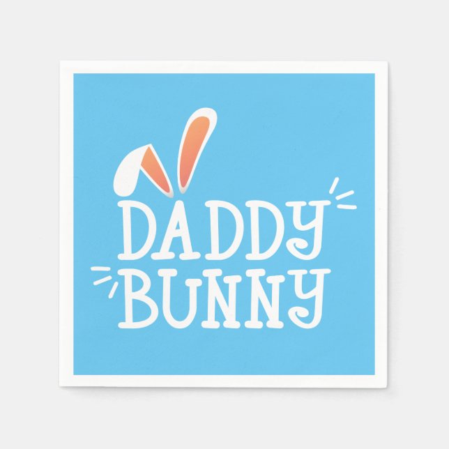 Enkel Daddy Bunny Påsk Typografi | Pappersservett (Framsidan)