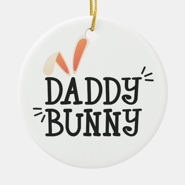 Enkel Daddy Bunny påsktypografi | Ornament (Framsidan)