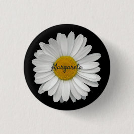 Enkel Daisy blomma med Namn Knapp