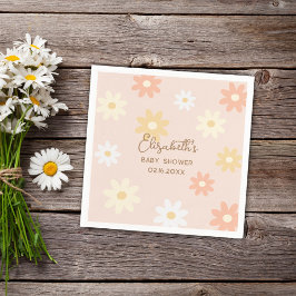 Enkel Daisy för Retro-Chic Boho Girl Baby Shower Pappersservett
