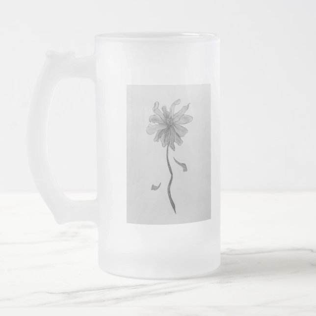 Enkel Daisy Frostat Ölglas (Vänster)
