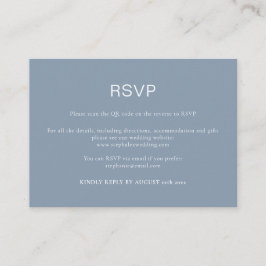 Enkel Damblå QR-kod RSVP Tilläggskort