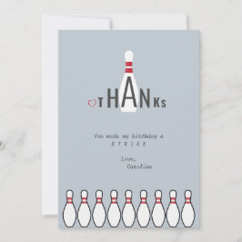 Enkel Dammig Blå Bowling Födelsedagsfest För Alla Tack Kort