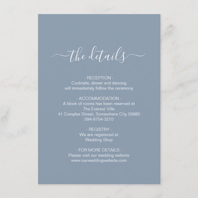 Enkel dammig blå inklusionskort tilläggskort (Framsida)