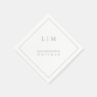 Enkel Dammig Blå Monogram Elegant Bröllop