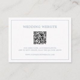 Enkel dammig blå monogram QR-kod elegant bröllop Tilläggskort
