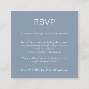 Enkel Dammig Blå QR-kod RSVP Tilläggskort