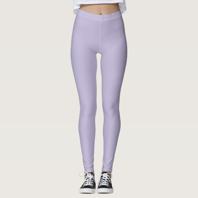 Enkel dammig lavendel enfärgad färg leggings (Framsida)