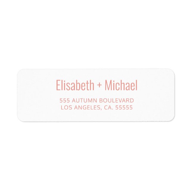 Enkel dammig orange bröllop returadress etikett (Framsidan)