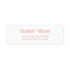 Enkel dammig orange bröllop returadress returadress etikett