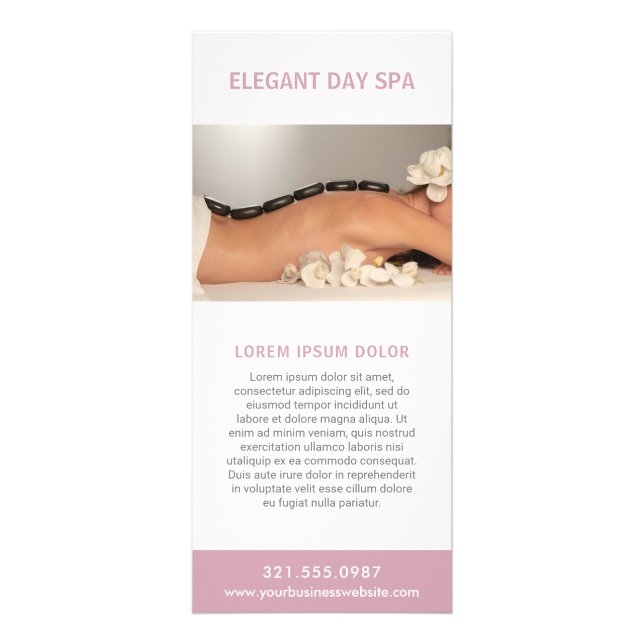 Enkel dammig rosa elegant spa reklamkort (Framsidan)