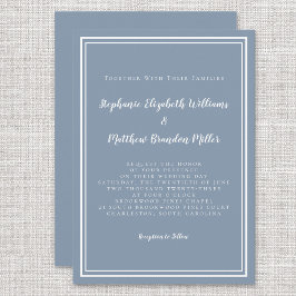 Enkel dammsug blå modern, minimalistisk Chic Bröll Inbjudningar