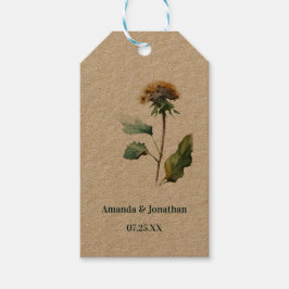 Enkel Dandelion Blommigt Bröllop Gift Märkre Presentetikett