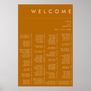 Enkel deert Bränd Orange med alfabetisk placerin Poster