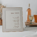 Enkel deert | Signal på menyn Naturvitdrycker Poster<br><div class="desc">Denna enkla deert | Det är precis vad du tittar för att fylla i ditt moderna, rustiska boho bröllop. Perfekt för antingen en western vibe av vintage eller en retro av fallande bohemi. Det minsta kanelskriptet med mörk är verkligen en poppel med denna höstbakgrund. Du kan välja att behålla den...</div>