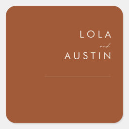 Enkel deert | Terracotta Bröllop kuvert Seals Fyrkantigt Klistermärke
