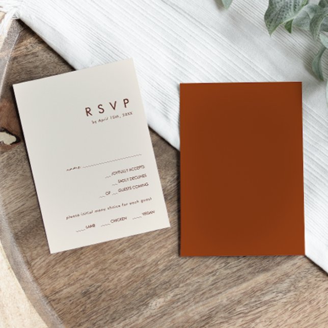 Enkel deert | Terracotta Menu Choice OSA kort (Skapare uppladdad)