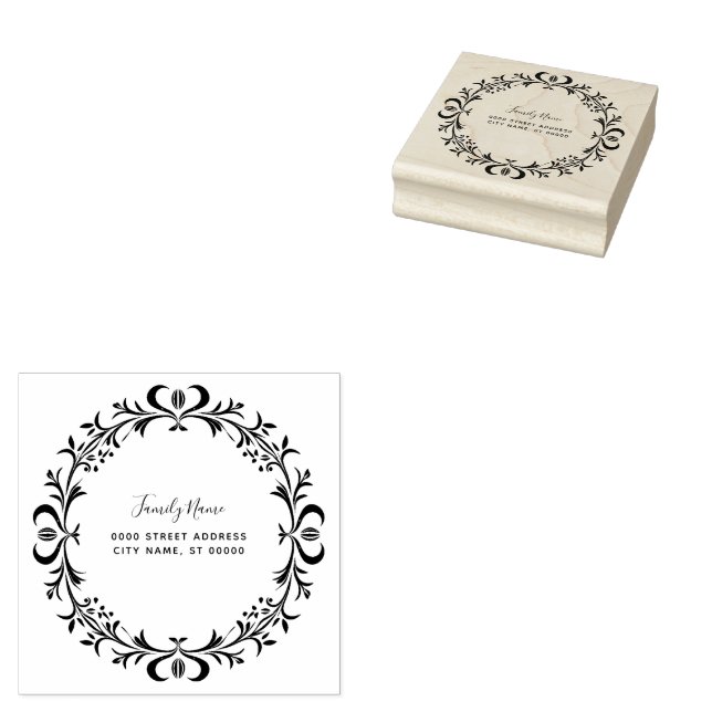 Enkel dekorativ Returadress Rubber Frimärke Stämpel (Stämplad)